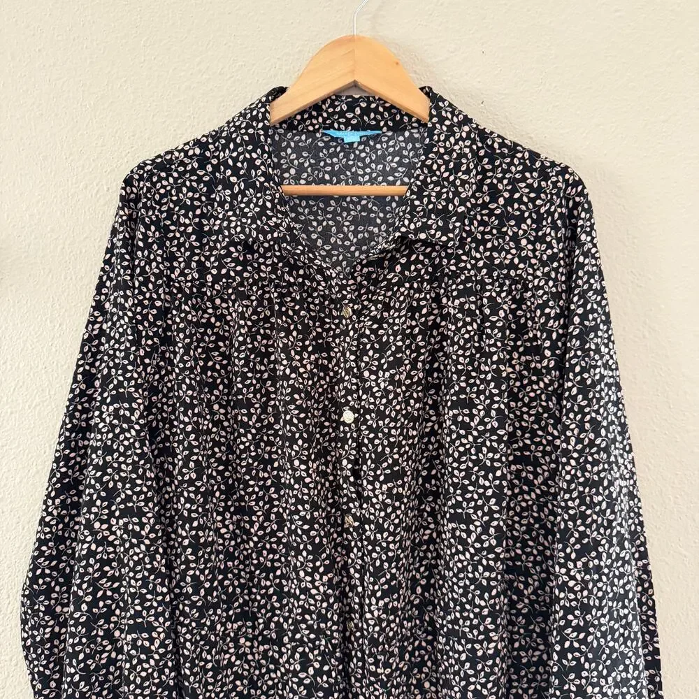 Draper James RSVP Floral Print Long Sleeves Ruffle Hem Dress